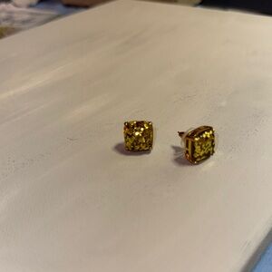 Kate Spade of New Your Gold Glitter Stud Earrings